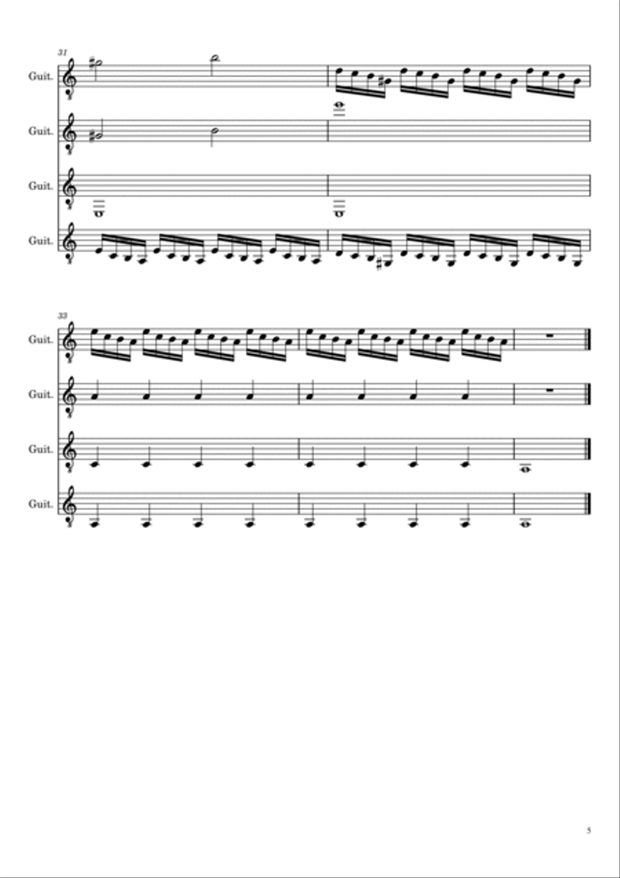 Daredevil Main Titles Guitar Ensemble scores gallery preview page 5