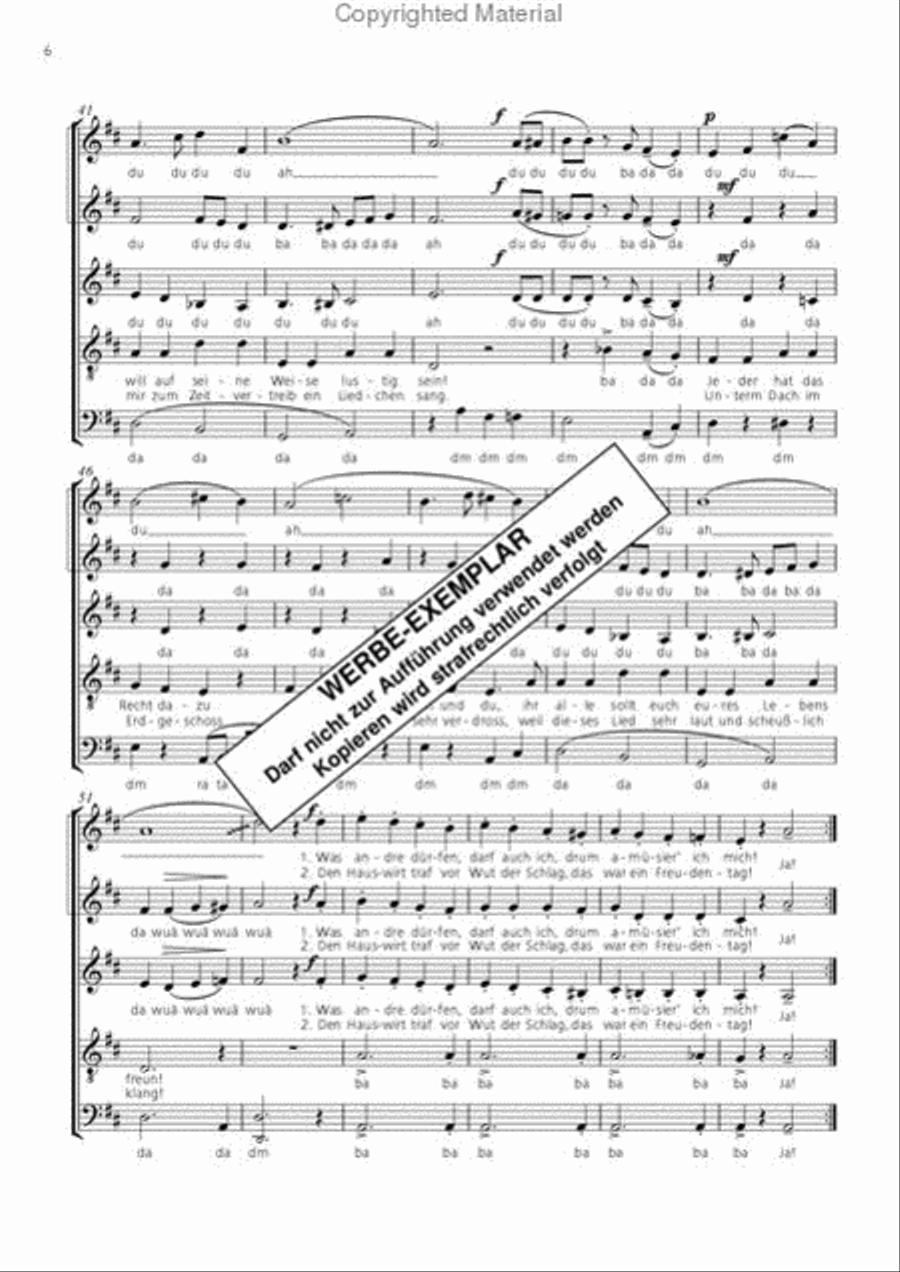 Wenn ich vergnugt bin Wenn ich vergnugt bin A Cappella scores gallery preview page 5