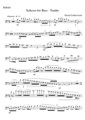 Scherzo for Double Bass and String Orchestra/String Quartet  ‘Tembo’ by David Catherwood