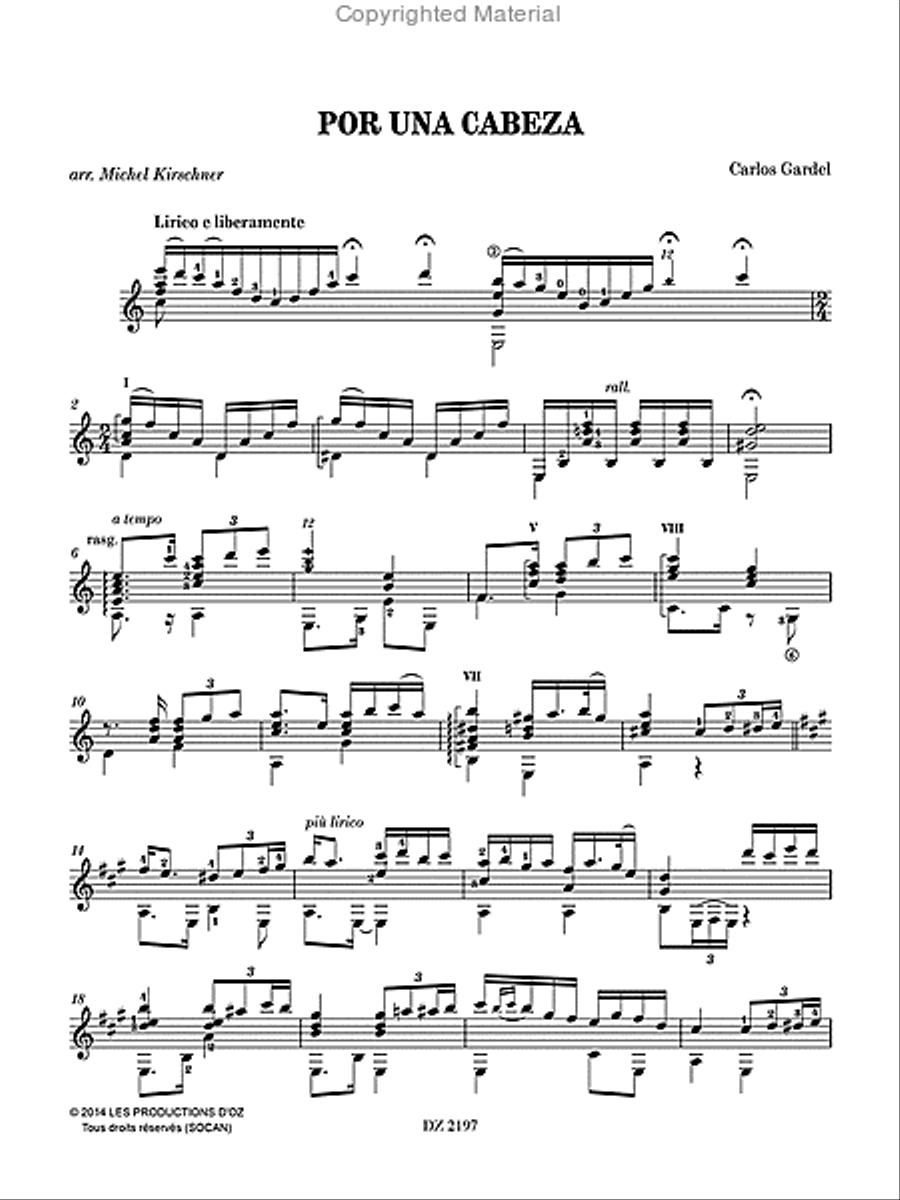 Por una Cabeza Classical Guitar scores gallery preview page 2