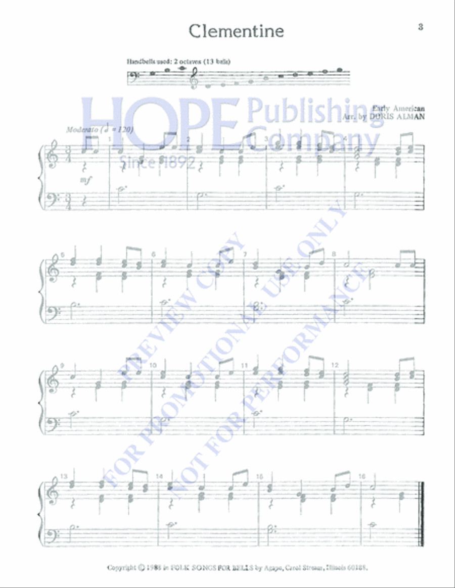 Folk Songs for Bells Folk Songs for Bells 2-Octaves scores gallery preview page 4
