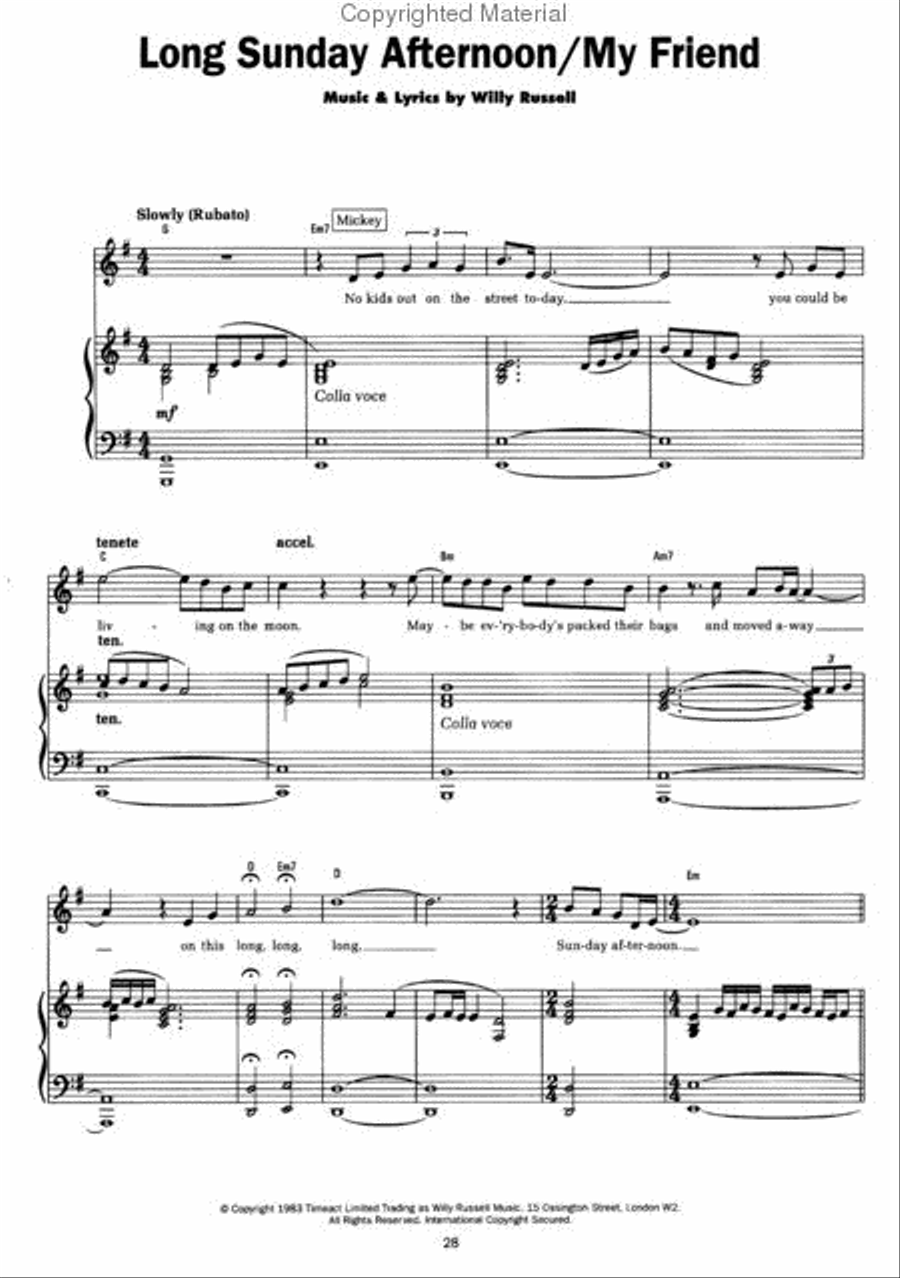 Blood Brothers Piano, Vocal, Guitar scores gallery preview page 3