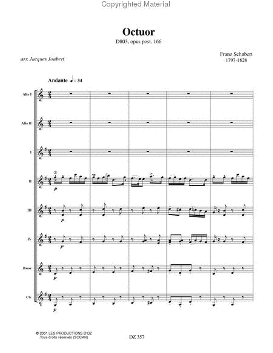 Octuor, D803 - op. post. 166 Guitar Ensemble scores gallery preview page 2