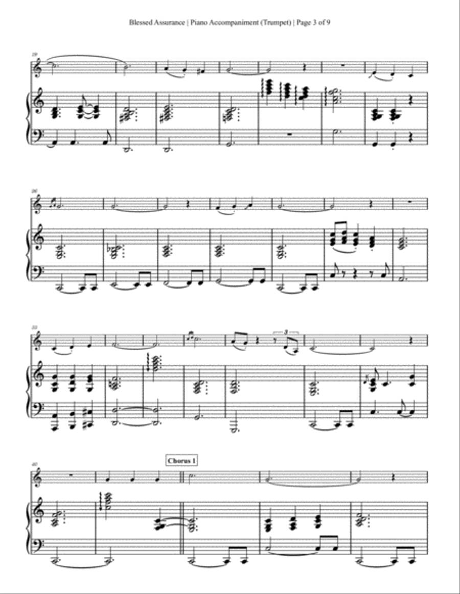 Blessed Assurance - Trumpet Solo with Piano Accompaniment Trumpet Solo scores gallery preview page 3