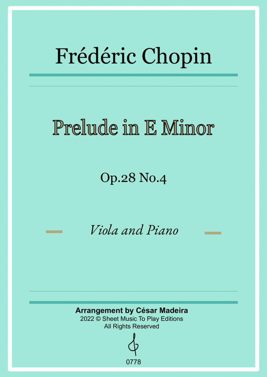 Prelude in E minor by Chopin - Viola and Piano (Full Score) image number null
