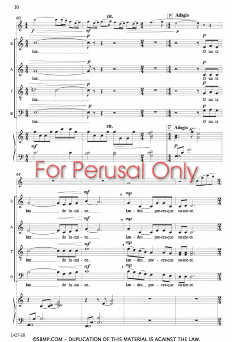 O nata lux - SATB Octavo 4-Part scores gallery preview page 9