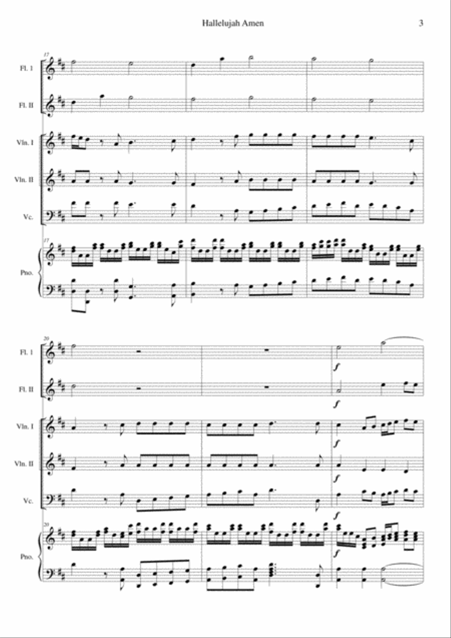 Hallelujah, Amen (from Judas Maccabaeus) in C Cello scores gallery preview page 3