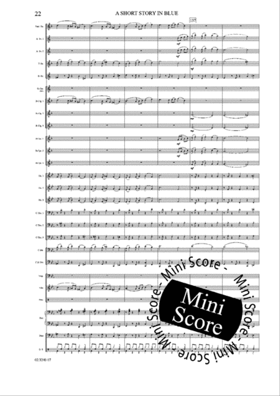 A Short Story in Blue Fanfare Band scores gallery preview page 28