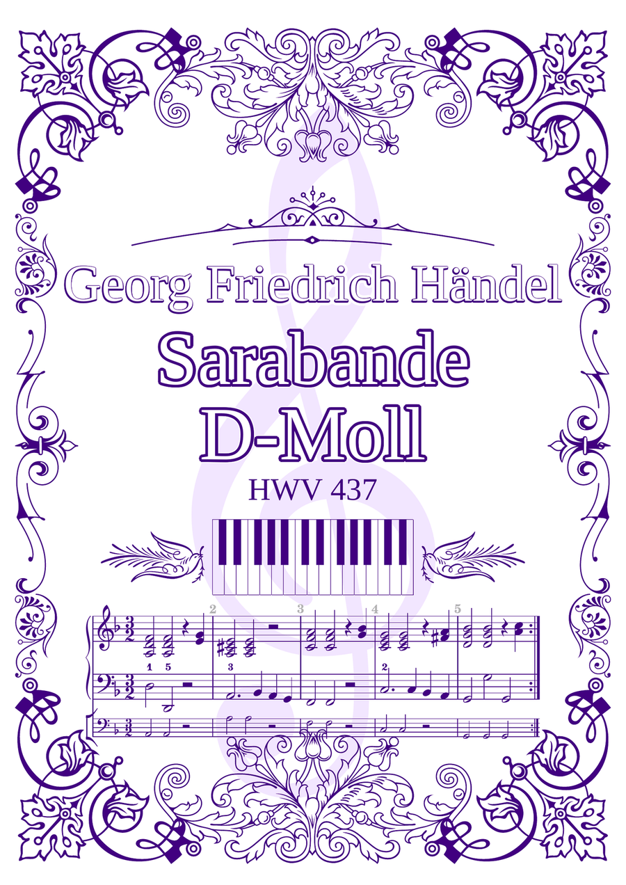 Sarabande d minor (Georg Friedrich Händel) modified organ version Organ Solo scores gallery preview page 1