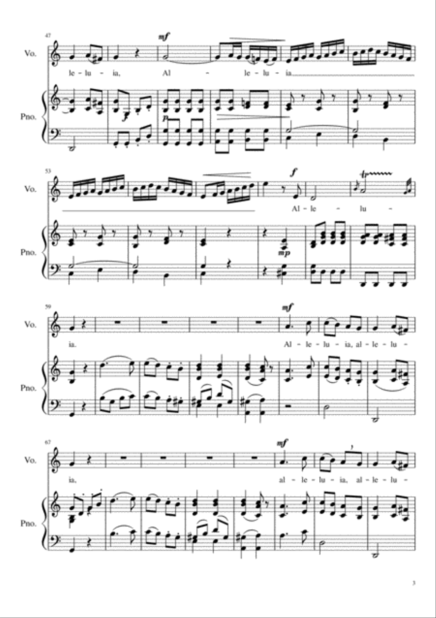 Alleluia from Exultate Jubilate - C Major Voice Solo scores gallery preview page 4