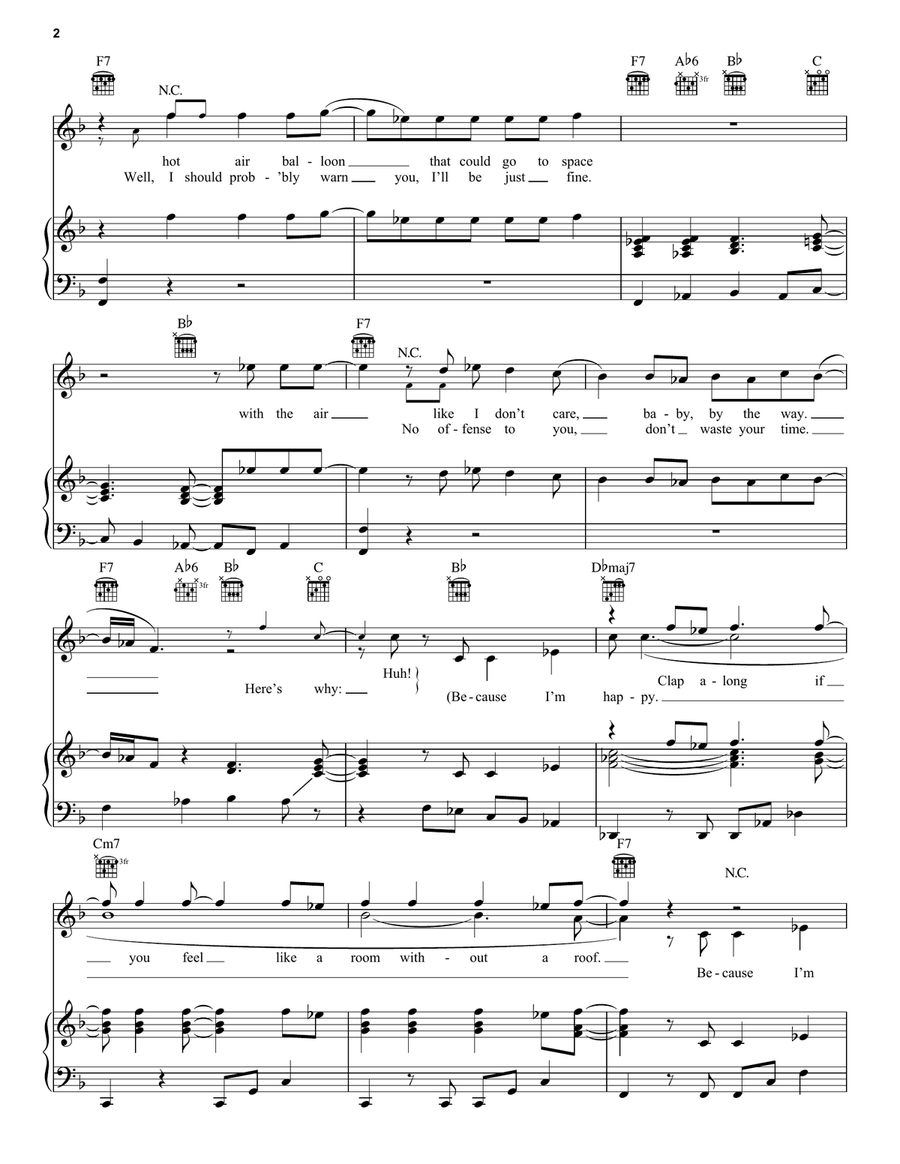 Happy Acoustic Guitar scores gallery preview page 2