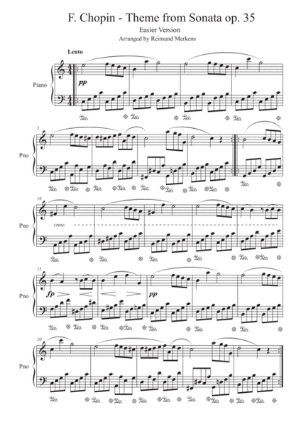 Theme from Chopin Sonata op. 35 - Easier version image number null