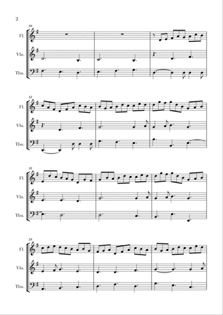 Bach - Jesus bleibet meine Freude for Flute, Violin and Trombone Brass Ensemble scores gallery preview page 2