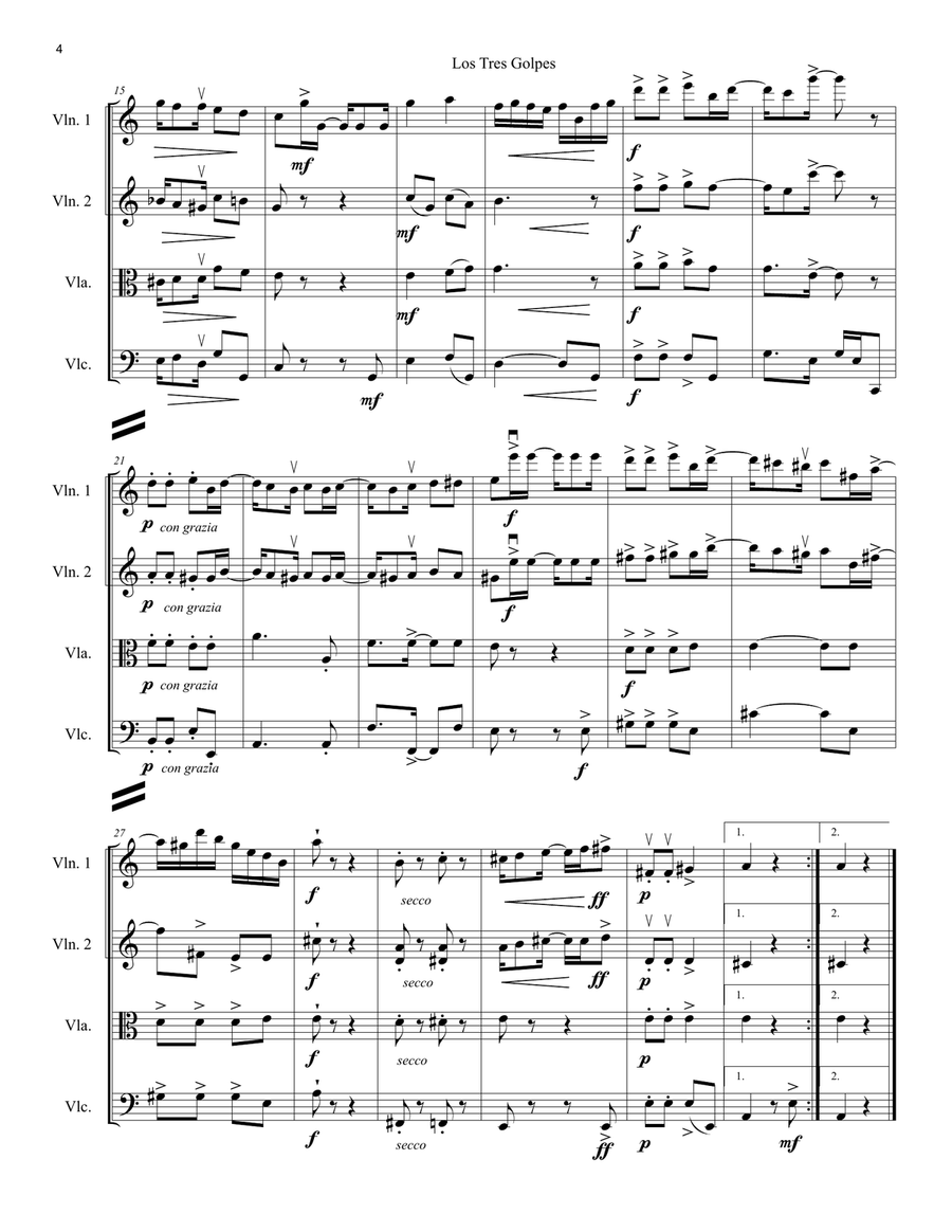 7 Danzas Cubanas, SCORE for string quartet image number null