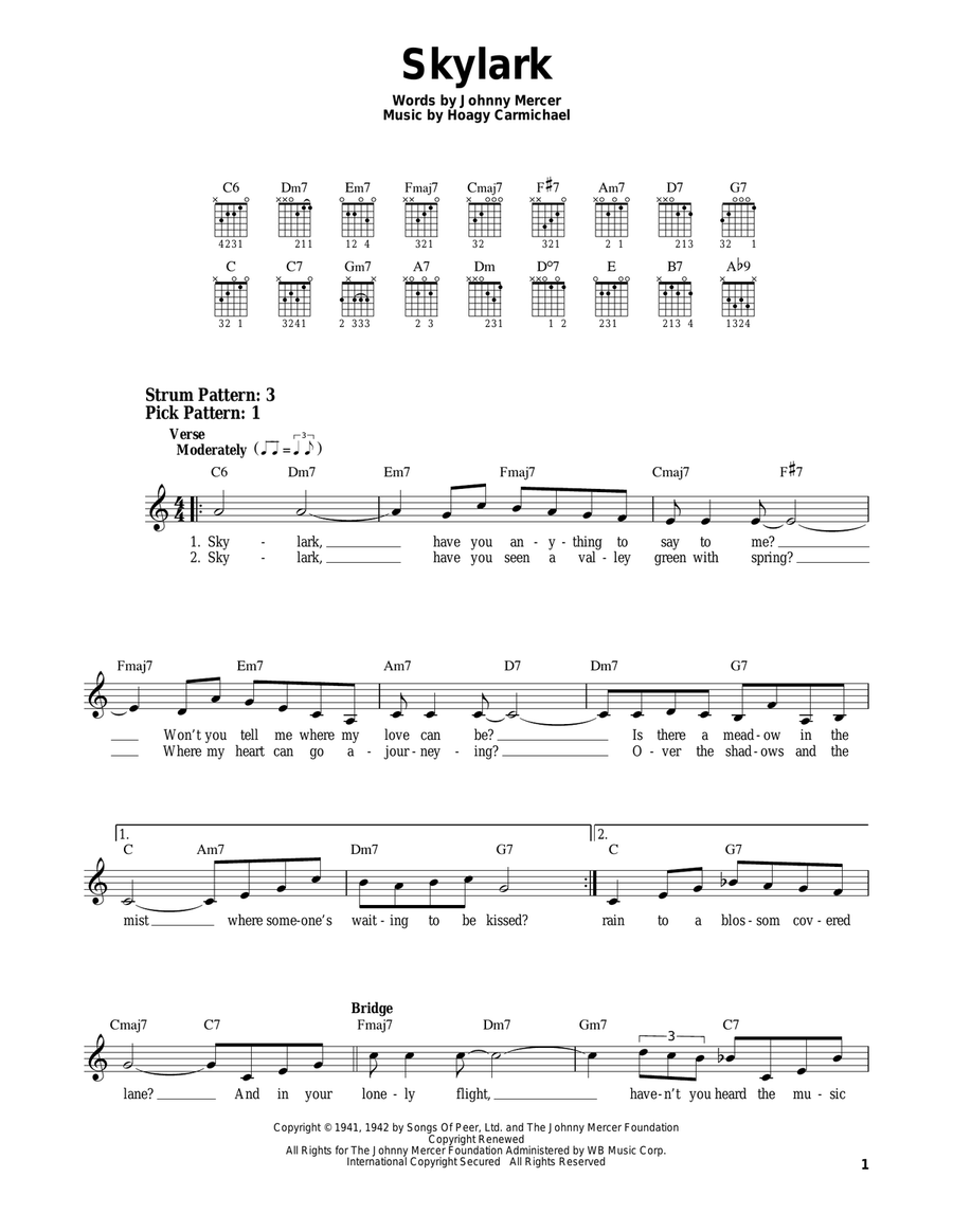 Skylark Acoustic Guitar scores gallery preview page 1