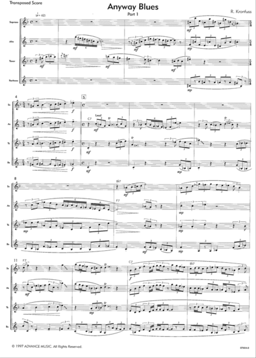 Anyway Blues Small Ensemble scores gallery preview page 2