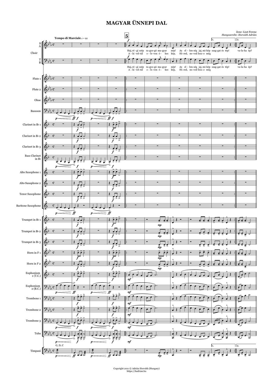 Magyar ünnepi dal Concert Band scores gallery preview page 3
