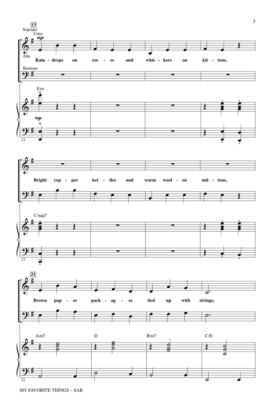 My Favorite Things (from The Sound Of Music) 3-Part scores gallery preview page 2