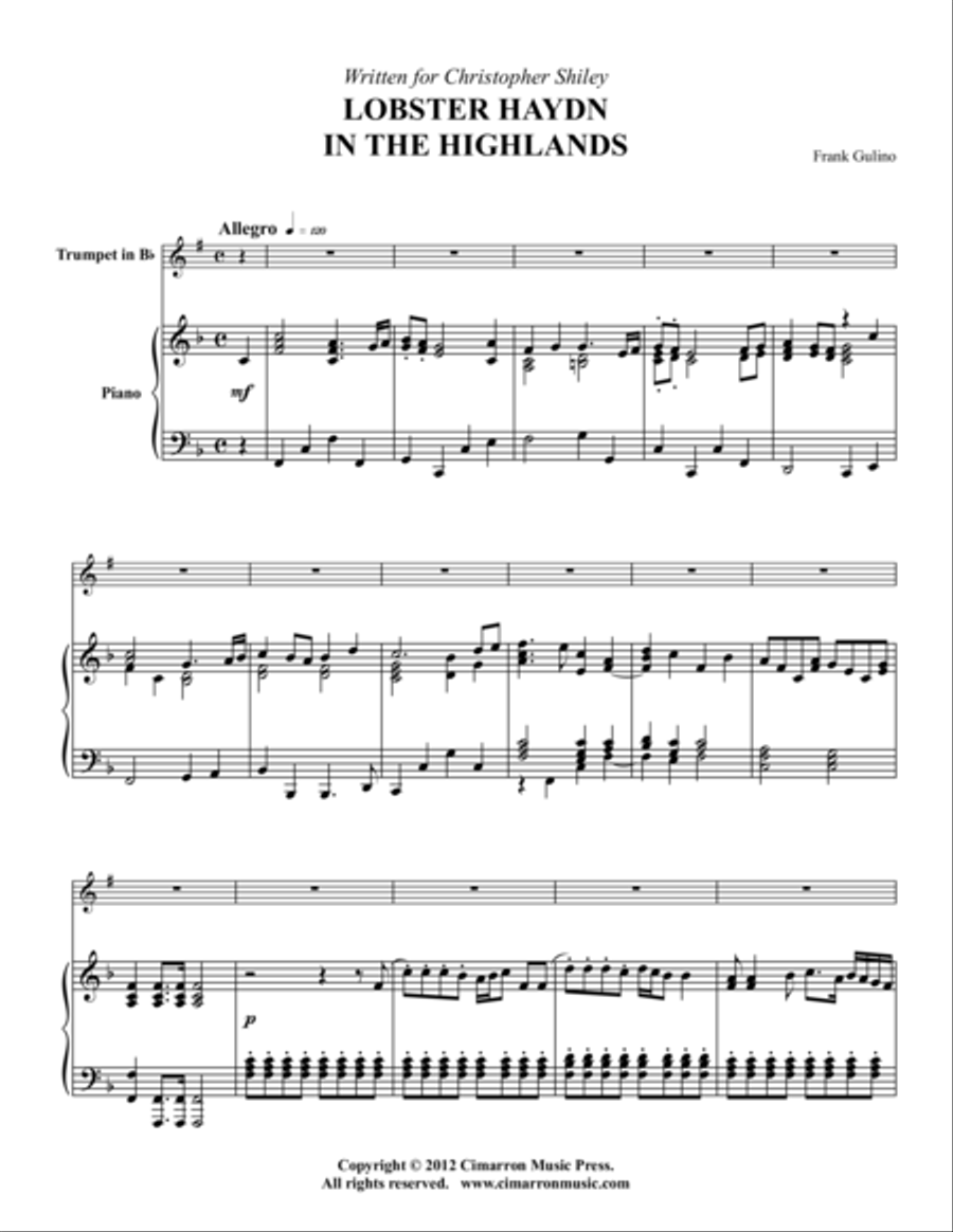 Lobster Haydn in the Highlands Trumpet Solo scores gallery preview page 1