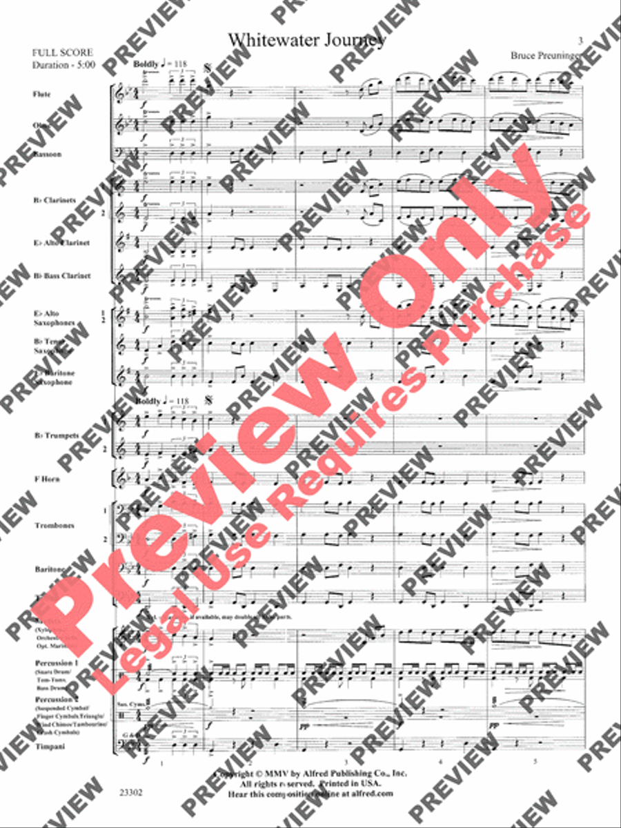White Water Journey White Water Journey Concert Band scores gallery preview page 4