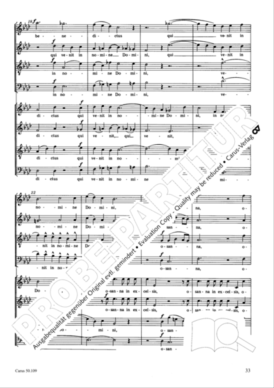 Mass in E flat major (Messe in Es) 4-Part scores gallery preview page 34