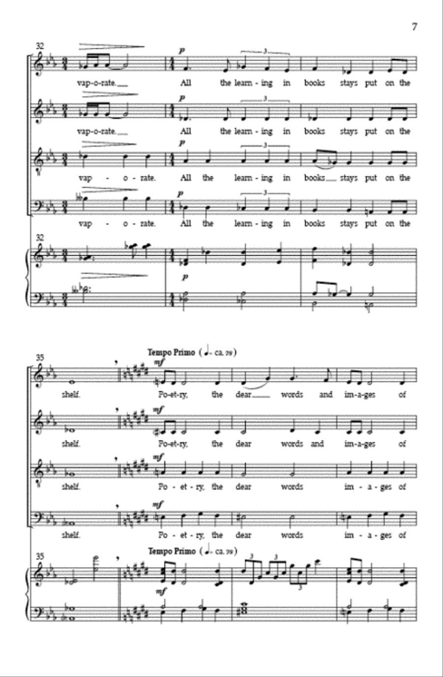 Where Your Bare Foot Walks (SATB) Divisi scores gallery preview page 6