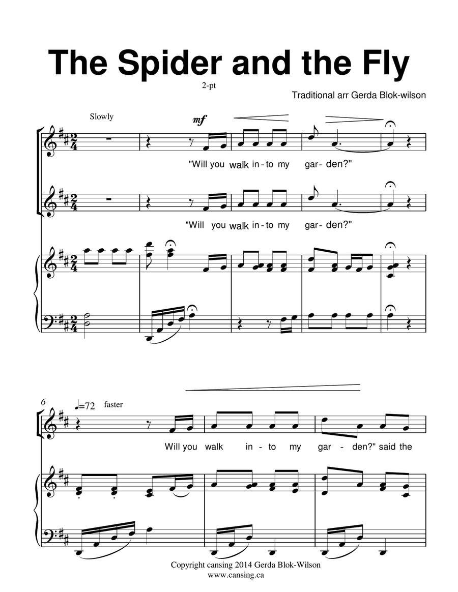 The Spider and the Fly The Spider and the Fly Choir scores gallery preview page 1