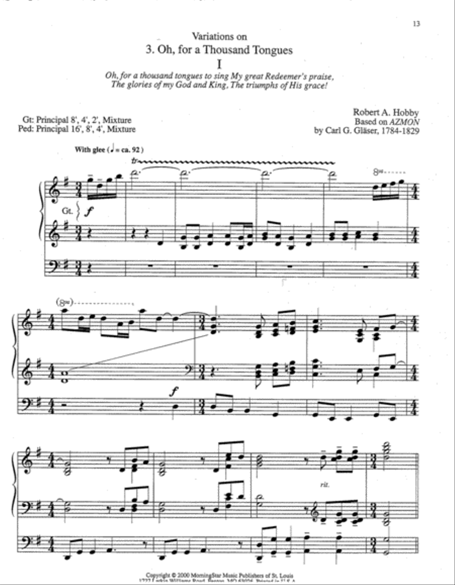 Three Hymns of Praise, Set 6 Organ scores gallery preview page 5