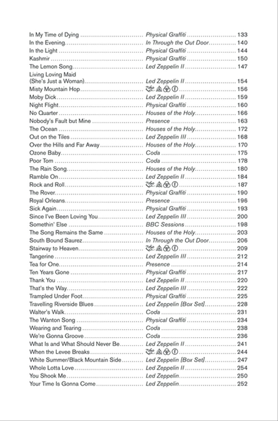 Led Zeppelin -- Complete Lyric & Chord Songbook Guitar scores gallery preview page 3