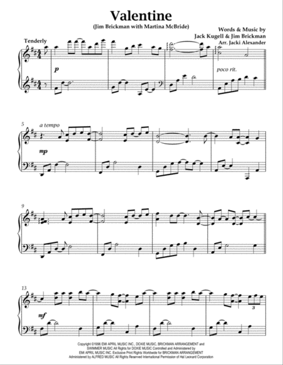 Valentine Piano Solo scores gallery preview page 2