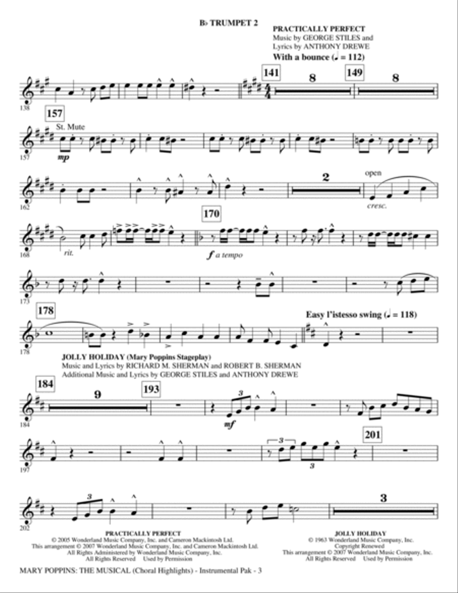 Mary Poppins: The Musical - Bb Trumpet 2 Choir scores gallery preview page 3
