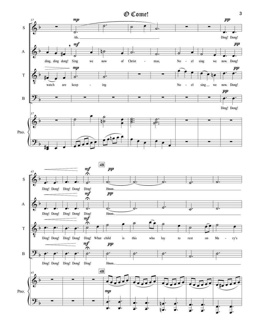 O Come! O Come! 4-Part scores gallery preview page 5