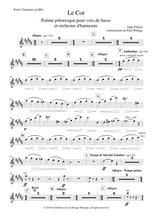 Ange Flégier: Le Cor for bass voice and concert band, Eb clarinet part