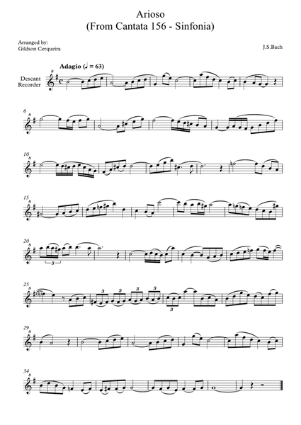 Arioso (From Cantata 156 - Sinfonia) image number null