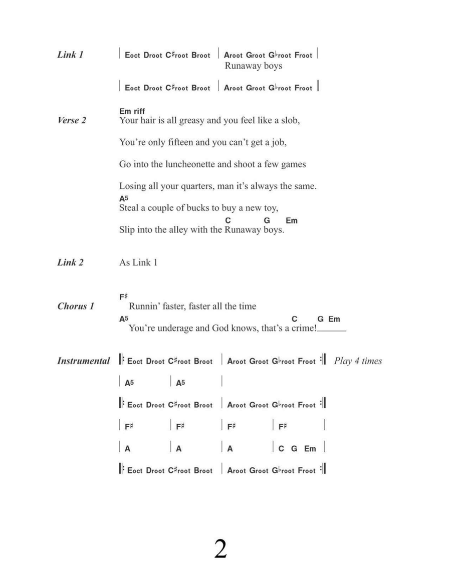 Runaway Boys Acoustic Guitar scores gallery preview page 2