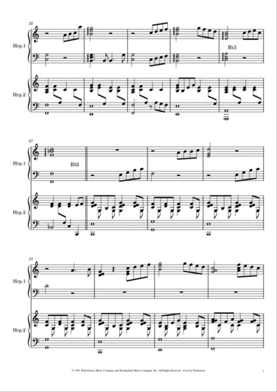 Beauty And The Beast Harp scores gallery preview page 5