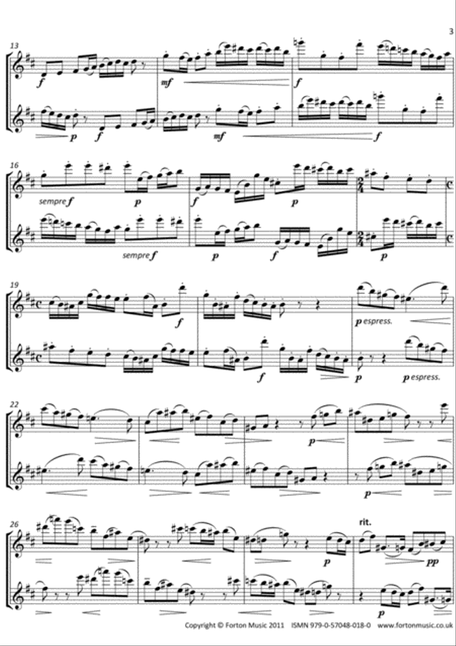 Duo Opus 131 no 3 Flute Duet scores gallery preview page 3