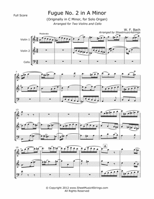 Bach, W.F. - Fugue No. 2 for Two Violins and Cello