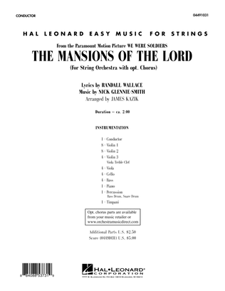 Book cover for The Mansions Of The Lord (from We Were Soldiers) - Full Score