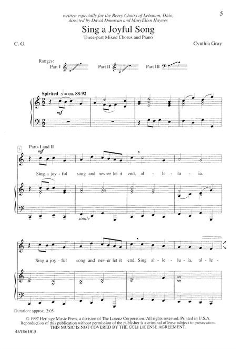In Concert! for Three-part Mixed Choirs 3-Part scores gallery preview page 3