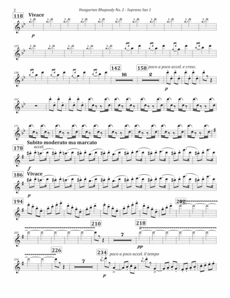 Hungarian Rhapsody No. 2 for Saxophone Ensemble