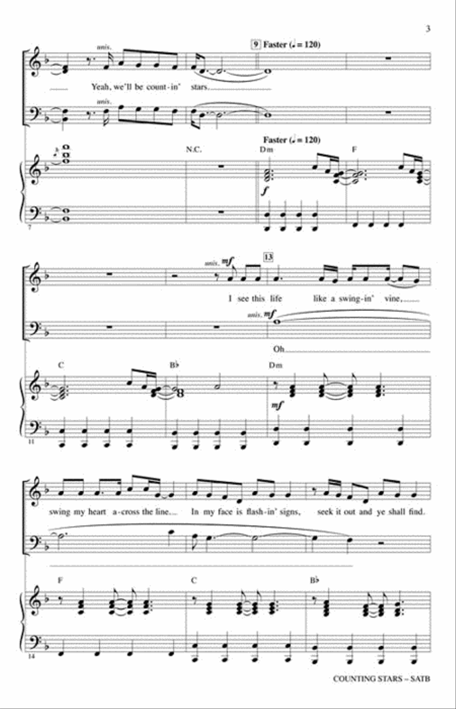 Counting Stars 4-Part scores gallery preview page 3