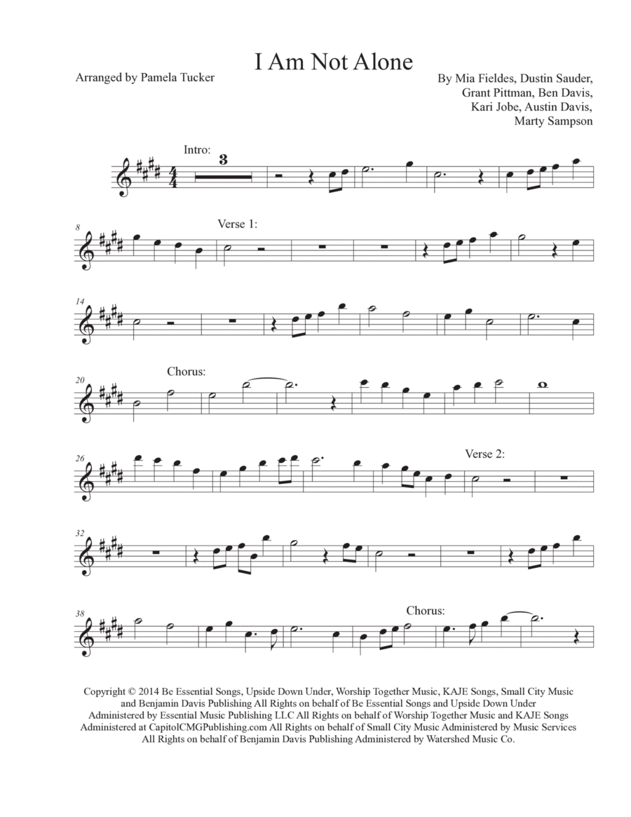 I Am Not Alone I Am Not Alone C Instrument scores gallery preview page 1