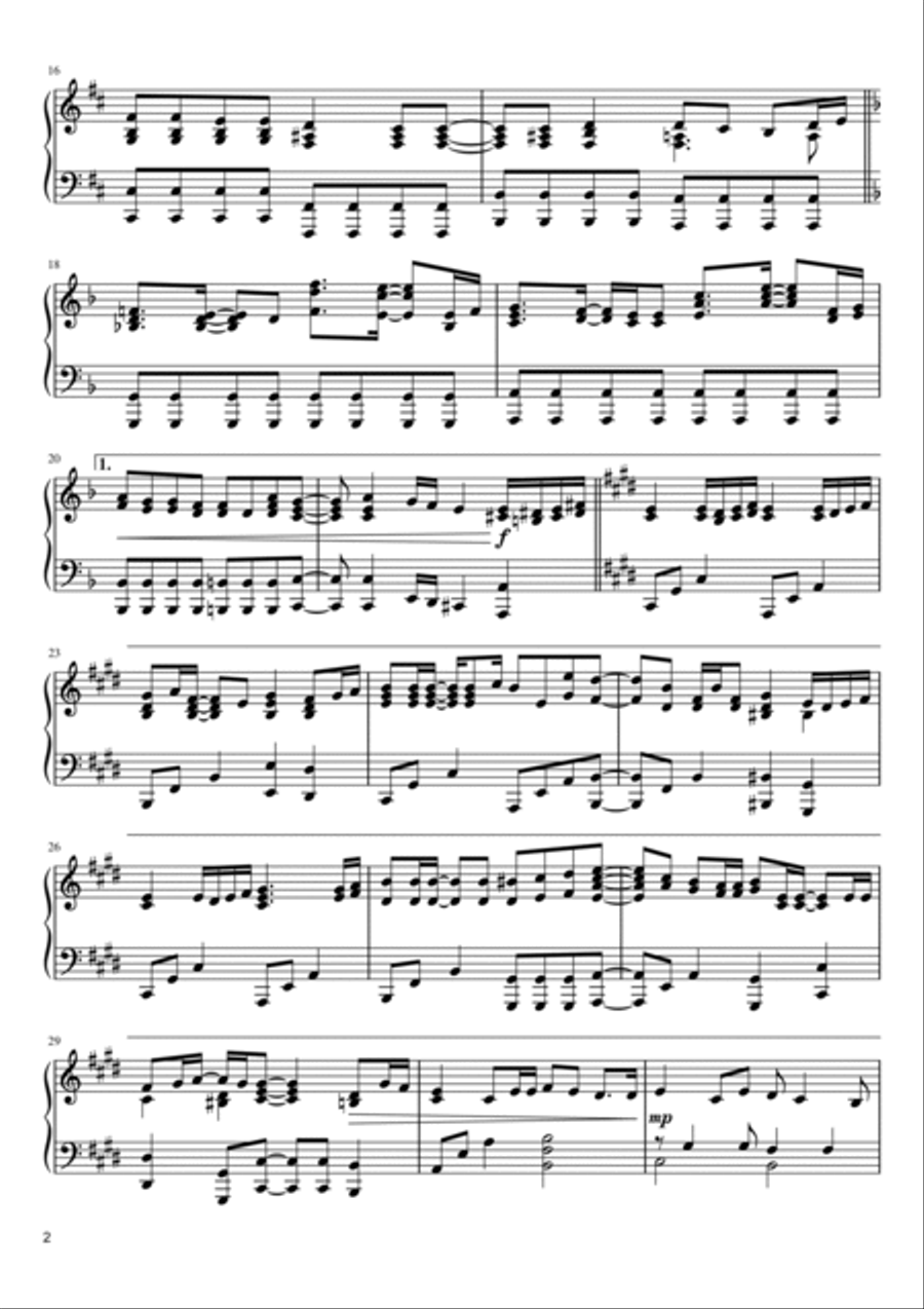 Homura Piano Solo scores gallery preview page 2
