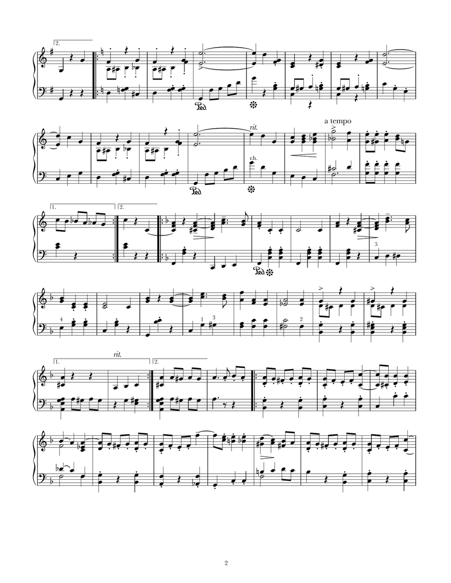 THE BEAUTIFUL BLUE DANUBE Easy Piano scores gallery preview page 2