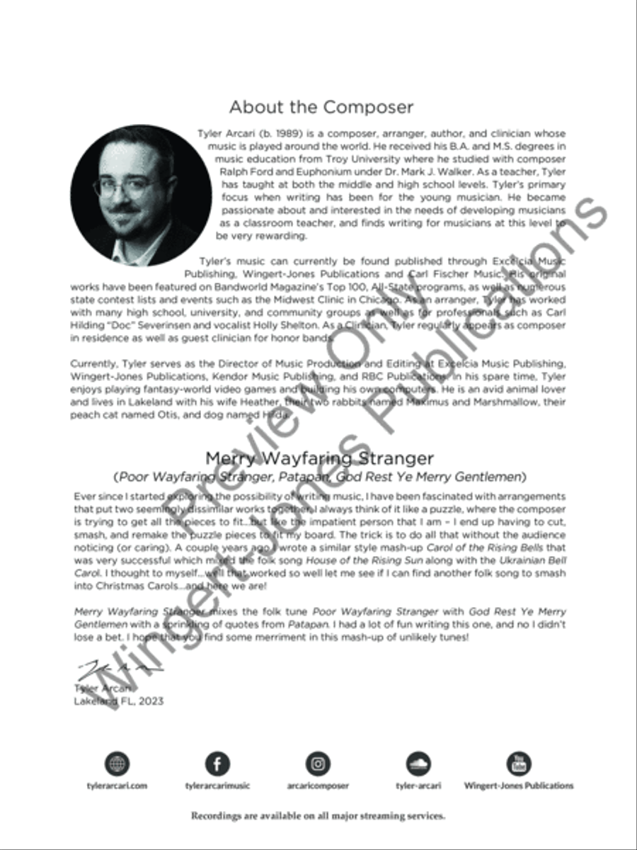 Merry Wayfaring Stranger Merry Wayfaring Stranger Concert Band scores gallery preview page 3