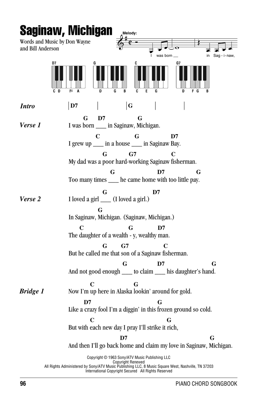 Saginaw, Michigan Piano scores gallery preview page 1