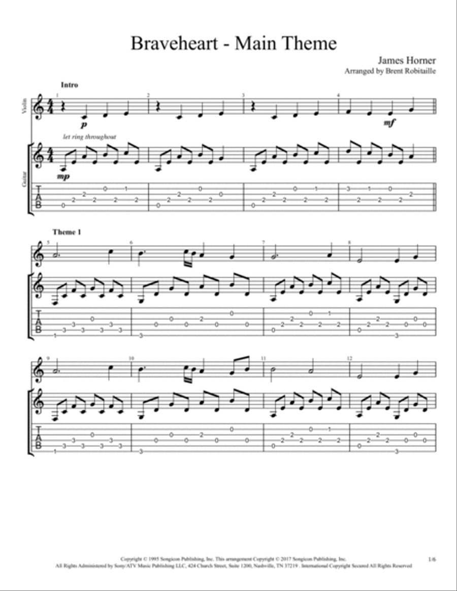 Braveheart - Main Title Clarinet scores gallery preview page 2