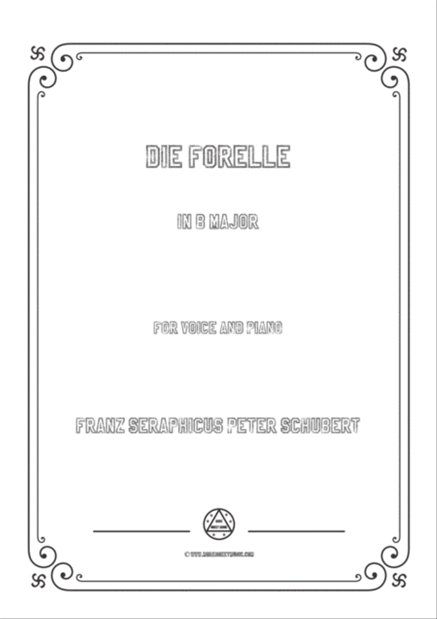 Schubert-Die Forelle in B Major,for voice and piano Schubert-Die Forelle in B Major,for voice and piano Voice Solo scores gallery preview page 1