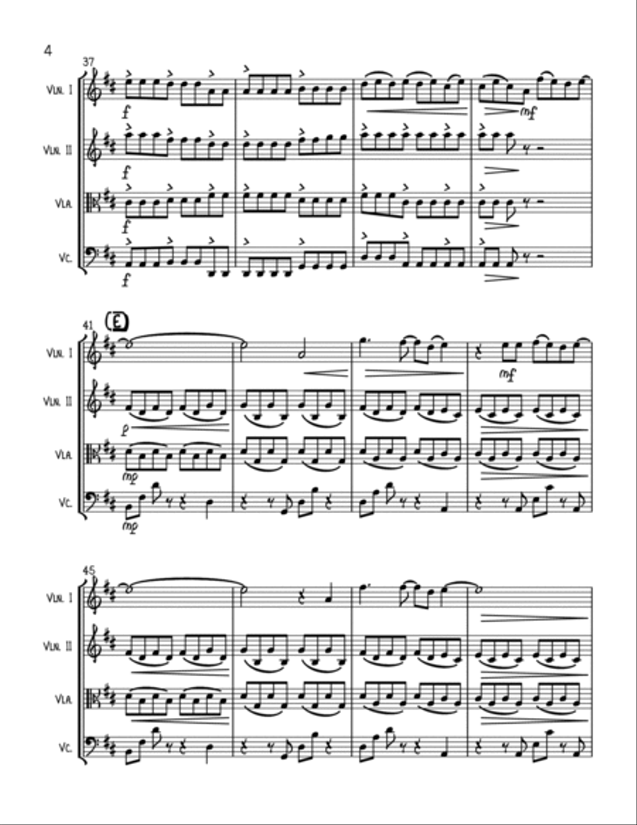 Beautiful Day String Quartet scores gallery preview page 4